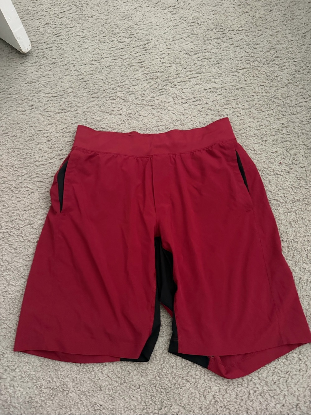 lululemon athletica Men's Athletic Shorts in Red with Black Accents